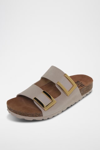 Ciabatte in pelle scamosciata - Taupe