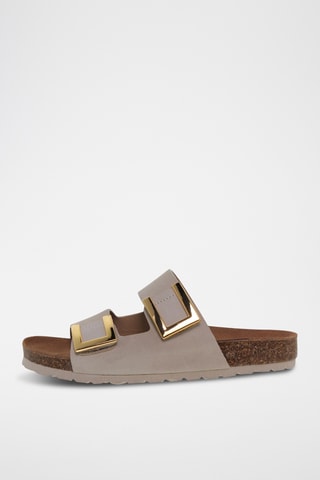 Ciabatte in pelle scamosciata - Taupe