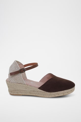 Espadrilles avarca compensées en cuir  Amelie - Marron