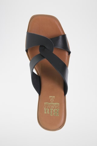 Mules à talons en cuir - Noir