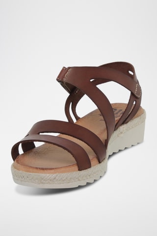 Sandales plateformes en cuir - Marron