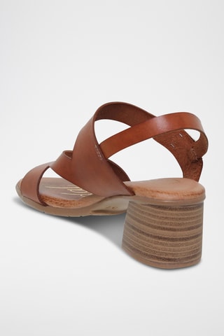Sandales à talons en cuir - Marron