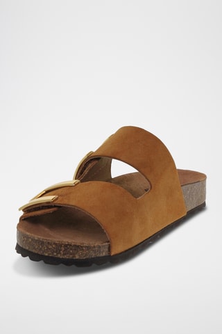 Ciabatte in pelle scamosciata - Marrone