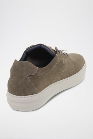 Sneakers plateformes en cuir - Kaki