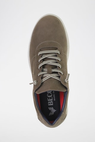 Sneakers plateformes en cuir - Kaki
