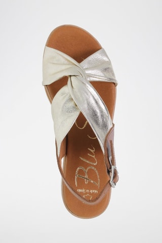 Sandales compensées en cuir - Argenté