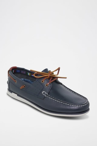 Chaussures bateau en cuir - Bleu