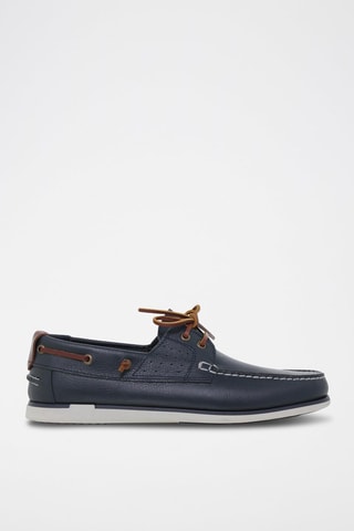 Chaussures bateau en cuir - Bleu