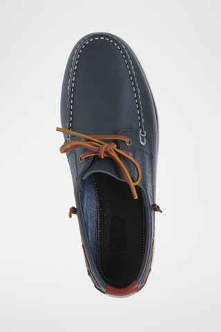 Chaussures bateau en cuir - Bleu