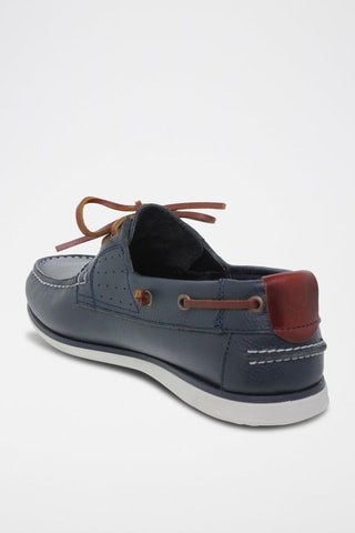 Chaussures bateau en cuir - Bleu