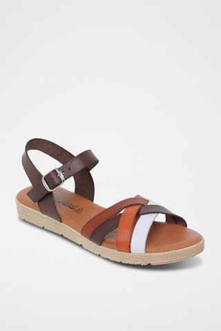 Sandales en cuir  Blusandal - Blanc et marron