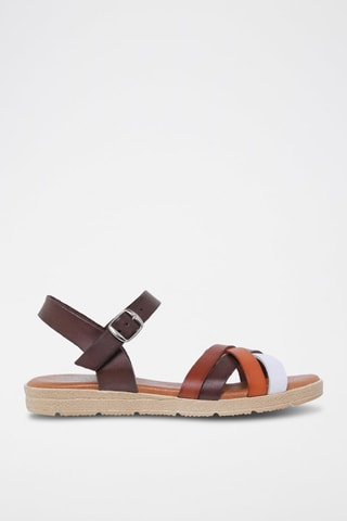 Sandales en cuir  Blusandal - Blanc et marron