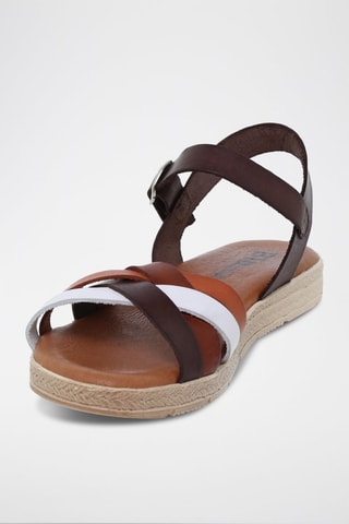 Sandales en cuir  Blusandal - Blanc et marron
