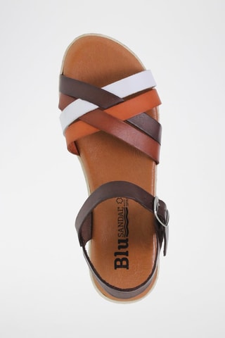 Sandales en cuir  Blusandal - Blanc et marron