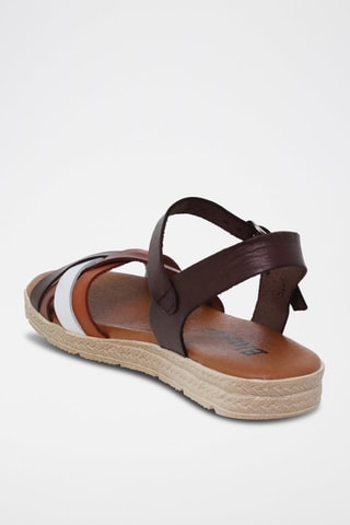 Sandales en cuir  Blusandal - Blanc et marron