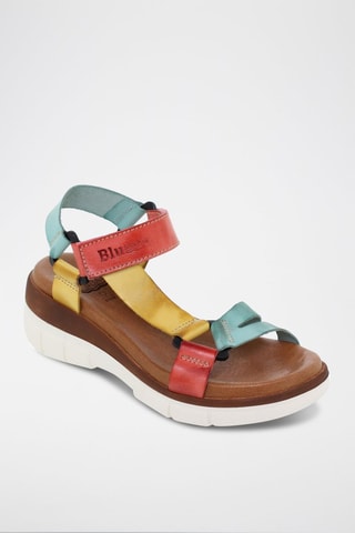 Sandales en cuir  Blusandal - Rouge, bleu et jaune