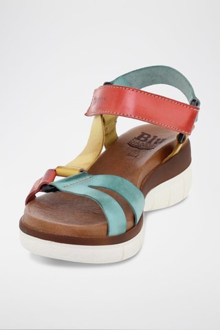 Sandales en cuir  Blusandal - Rouge, bleu et jaune
