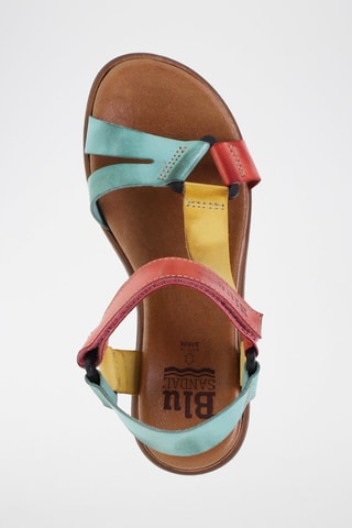 Sandales en cuir  Blusandal - Rouge, bleu et jaune