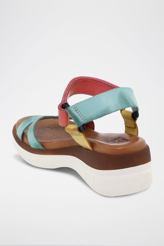 Sandales en cuir  Blusandal - Rouge, bleu et jaune