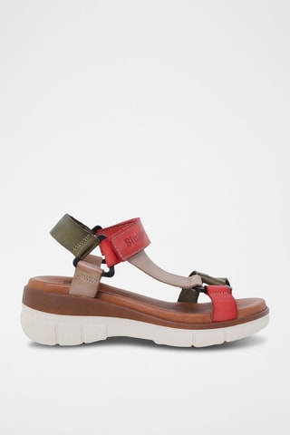 Sandales en cuir  Blusandal - Rouge, vert et rose