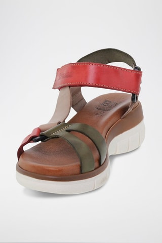 Sandales en cuir  Blusandal - Rouge, vert et rose