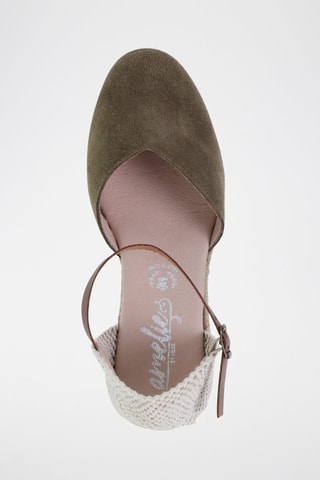 Espadrilles compensées en cuir  Amelie - Blanc, rose et marron
