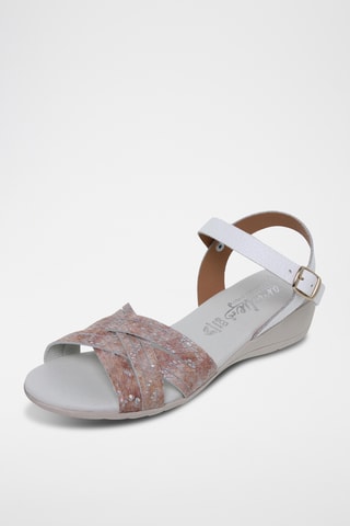 [INTITULE]  Sandales compensées en cuir - Blanc