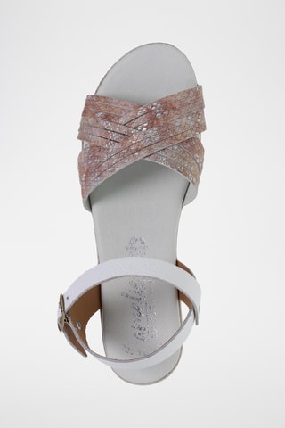 [INTITULE]  Sandales compensées en cuir - Blanc