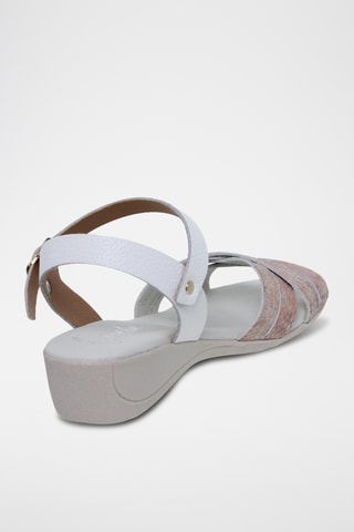 [INTITULE]  Sandales compensées en cuir - Blanc