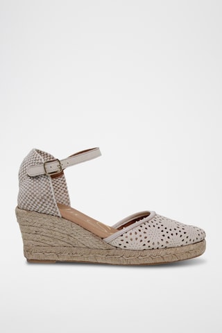 Espadrilles compensées en cuir - Blanc