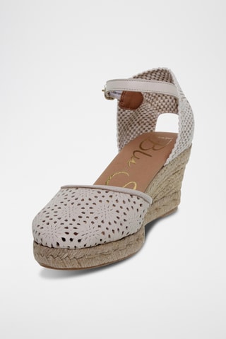 Espadrilles compensées en cuir - Blanc