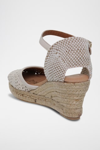 Espadrilles compensées en cuir - Blanc