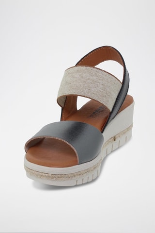 Sandales compensées en cuir  Blusandal - Gris