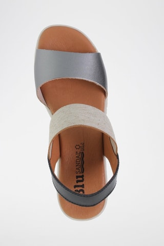 Sandales compensées en cuir  Blusandal - Gris