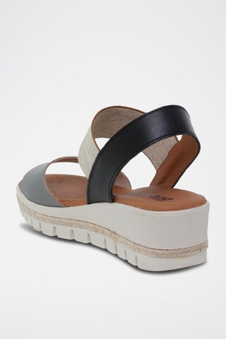 Sandales compensées en cuir  Blusandal - Gris