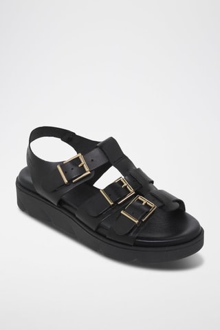 Sandales plateformes en cuir  Blusandal - Noir