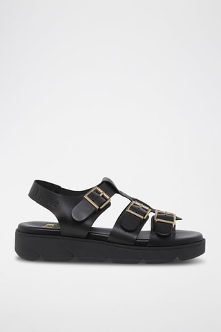Sandales plateformes en cuir  Blusandal - Noir