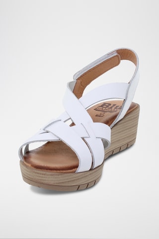 Sandales compensées en cuir - Blanc