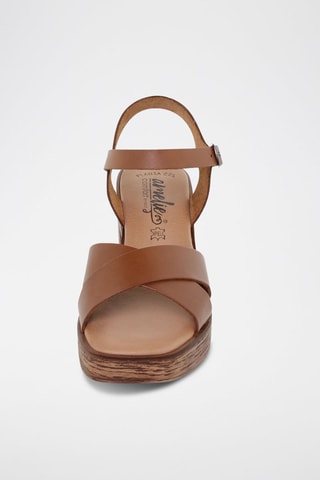 Sandales à talons en cuir  Blusandal - Marron