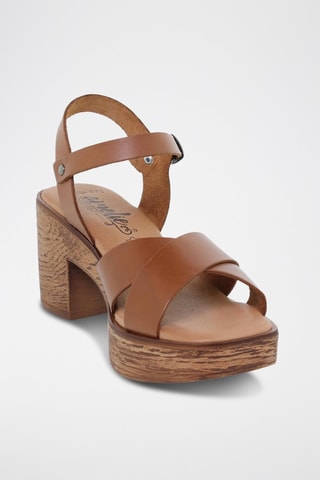 Sandales à talons en cuir  Blusandal - Marron