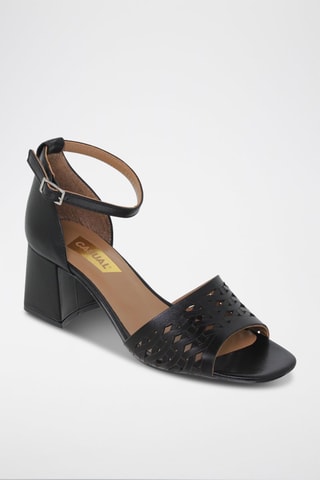 Sandales à talons en cuir  Blusandal - Noir