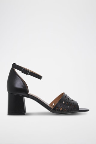 Sandales à talons en cuir  Blusandal - Noir