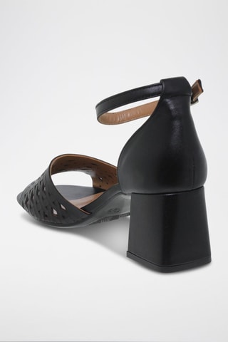 Sandales à talons en cuir  Blusandal - Noir