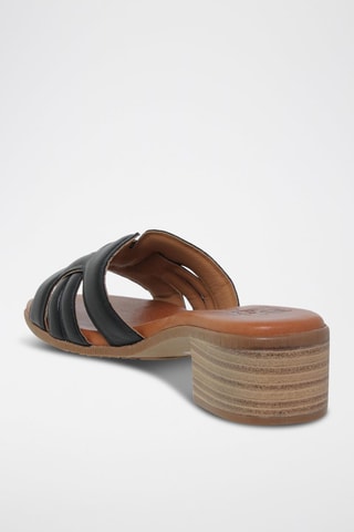 Mules à talons en cuir  Blusandal - Marron et noir