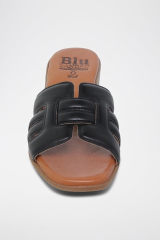 Mules à talons en cuir  Blusandal - Marron et noir