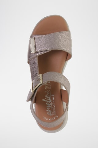 Sandales compensées en cuir - Argenté