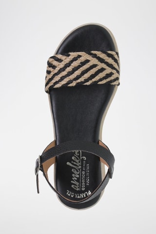 Sandales en cuir  Amelie - Noir et beige
