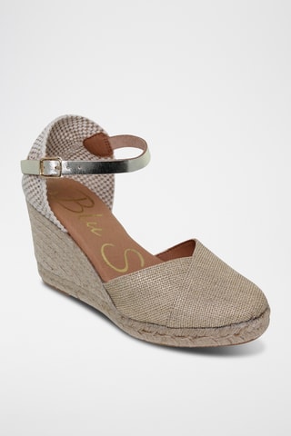 Espadrilles compensées en cuir - Argenté