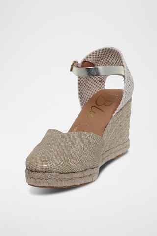 Espadrilles compensées en cuir - Argenté