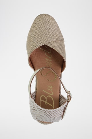 Espadrilles compensées en cuir - Argenté